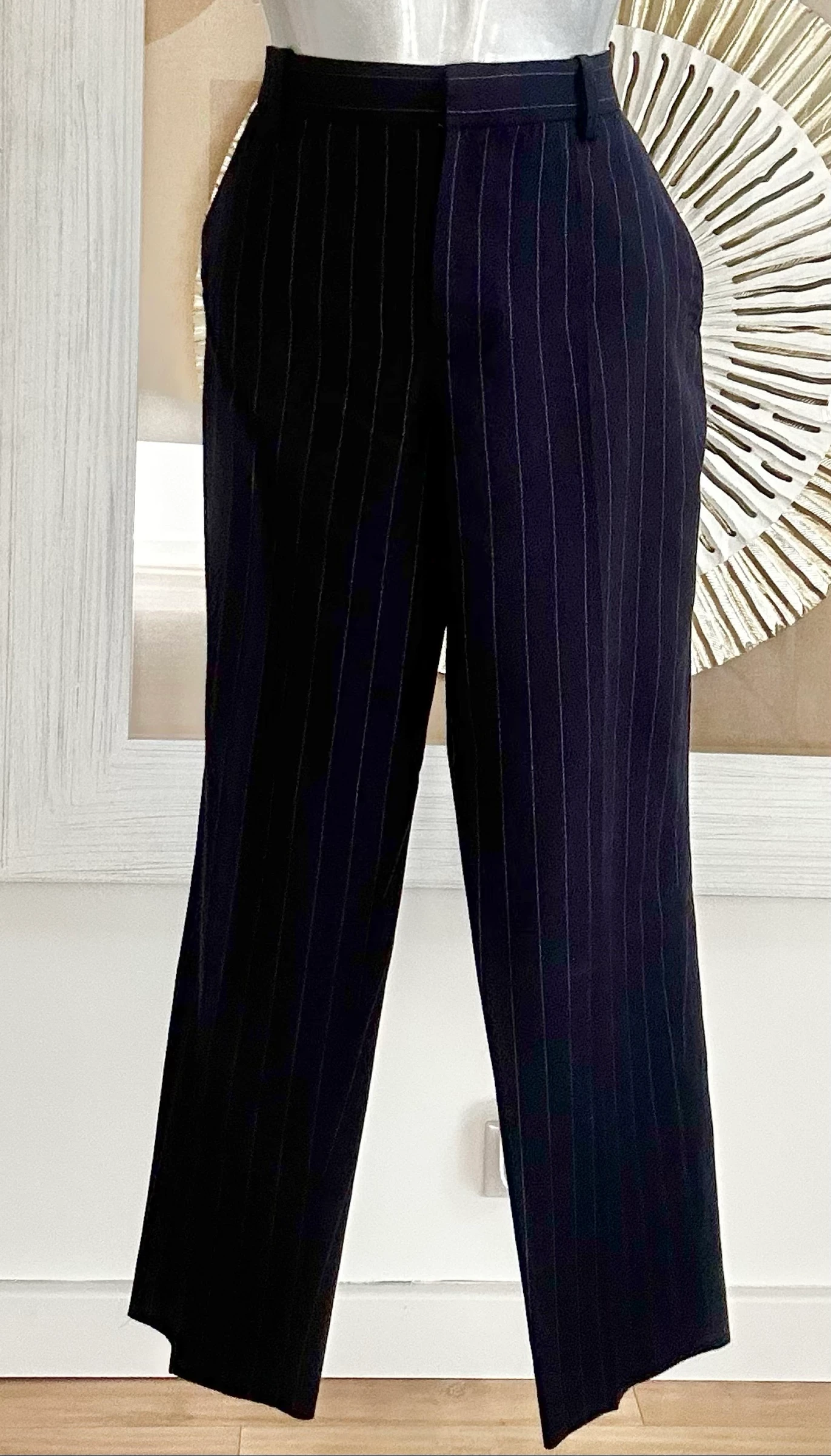 Polo Ralph Lauren Trousers 100% Wool Tennis Stripe Size L – photo 5